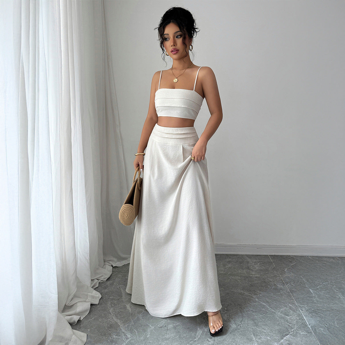 Elegant Camisole And Skirt Set