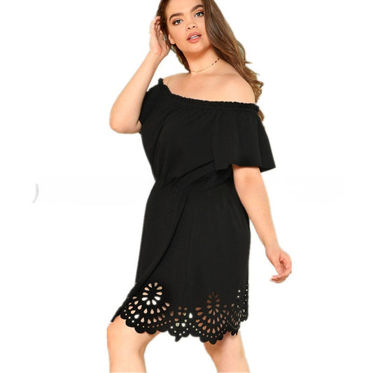 Waist Slimming Plus Size Dress Ladies