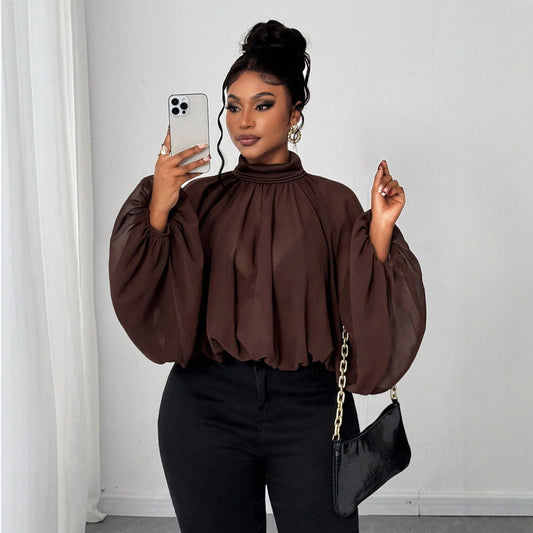 Fashion Vacation Plus Size Women's Autumn And Winter Long Sleeve Shirt