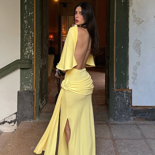 Decorative Long Ribbon Dress For Women