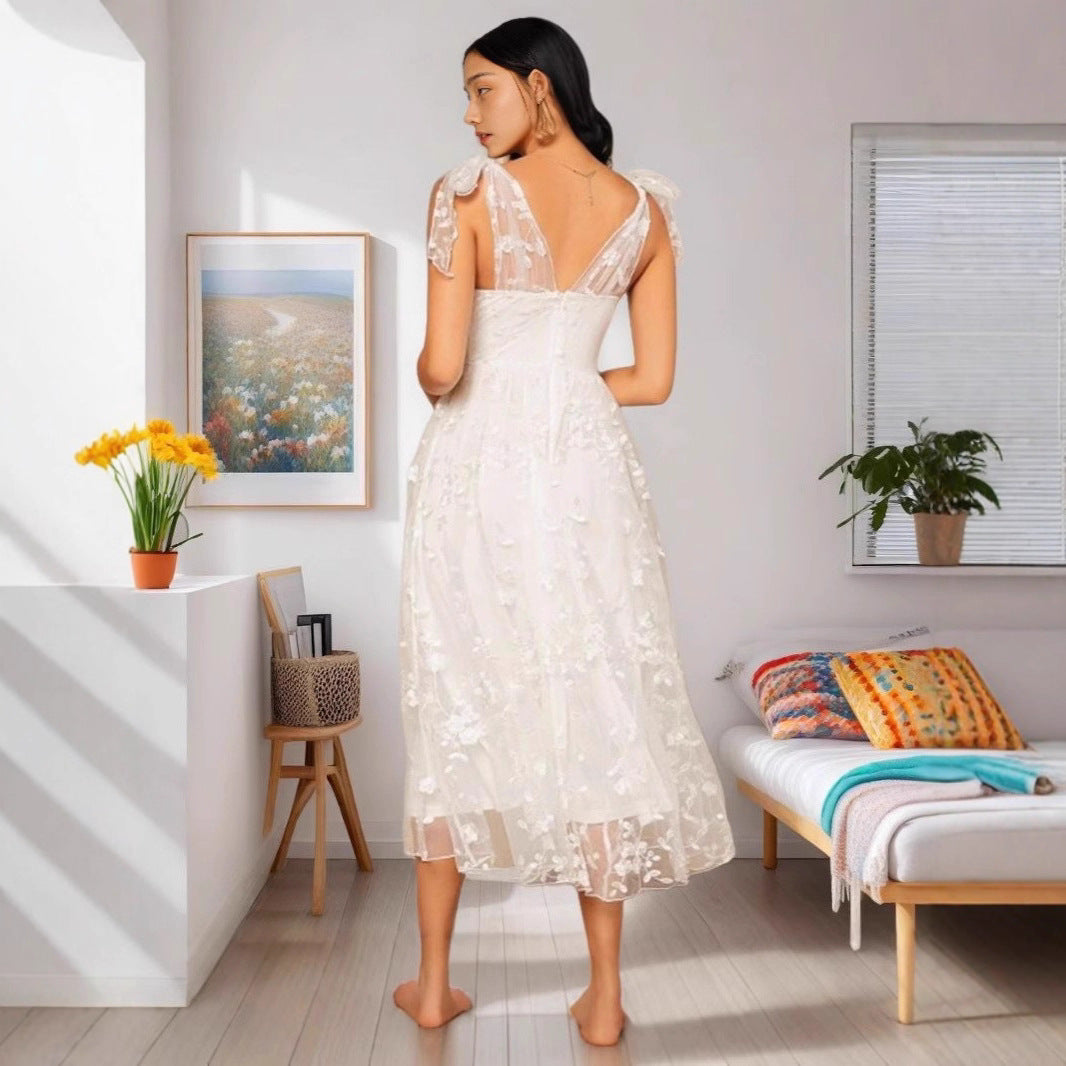 Strapless Evening Gown With A Bow Detail Elegant Dress