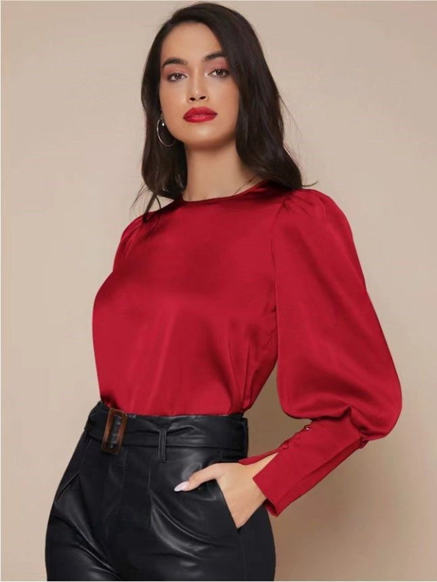 Women's Long-Sleeved Satin