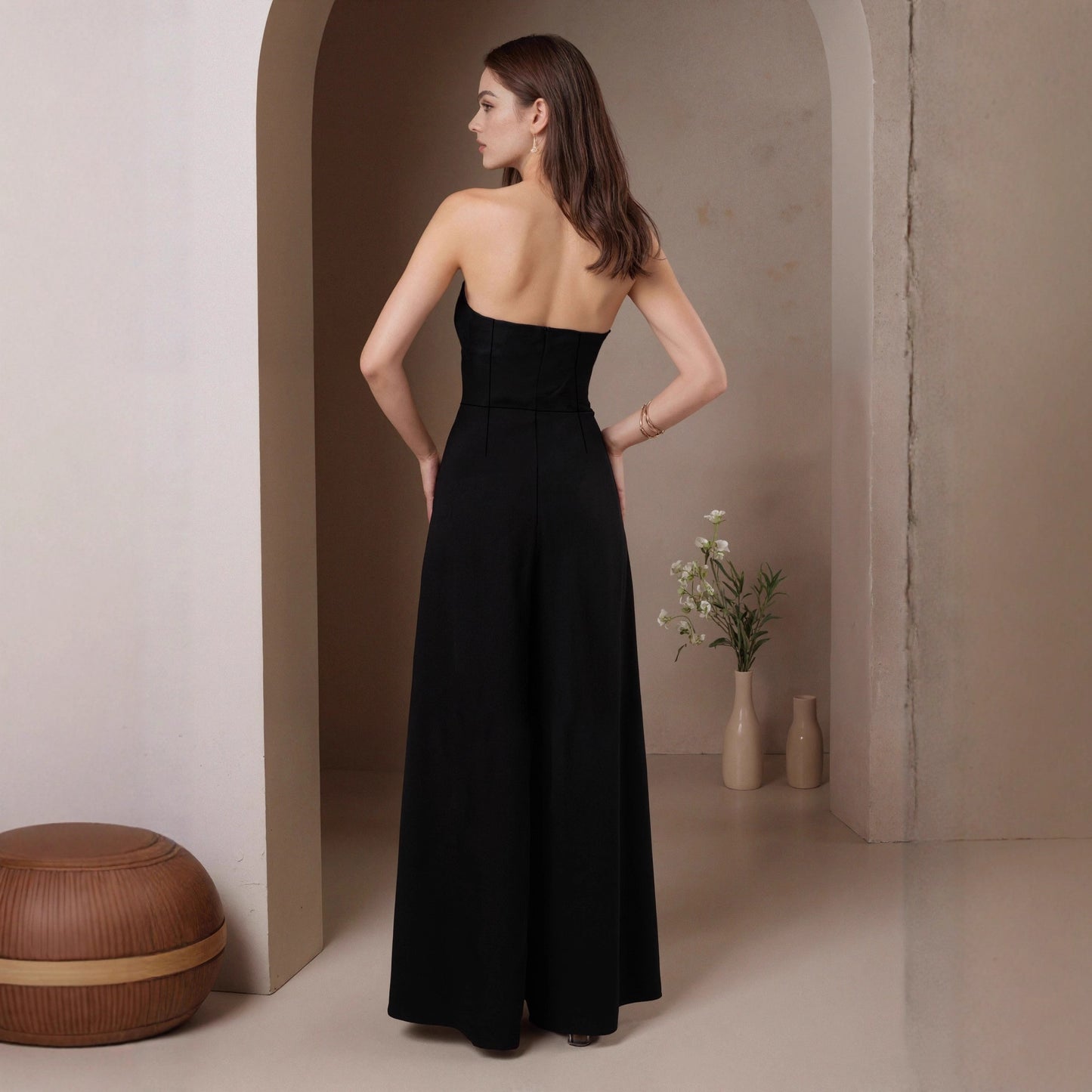 Women's Fashion Color-blocked French Halter Jumpsuit