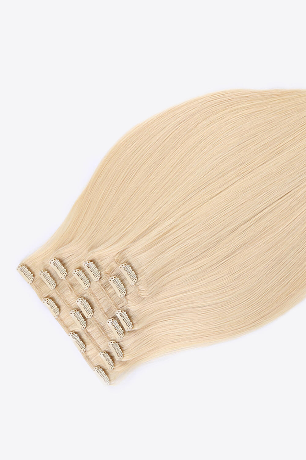 18" 80g Clip-In Hair Extensions Indian Human Hair in Blonde