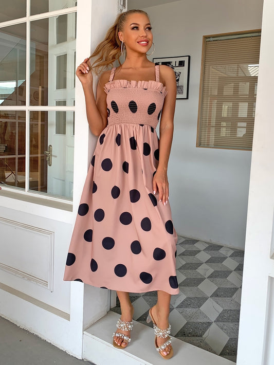 Large Scale Polka Dot Cutout Dress