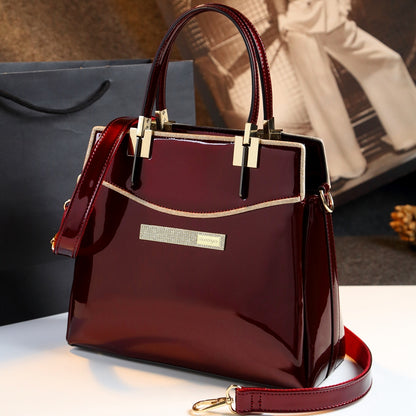 Patent Leather Women's Fashion Portable Leather Shoulder Messenger Bag