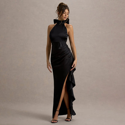 Individualized Lace-trimmed Split Dress