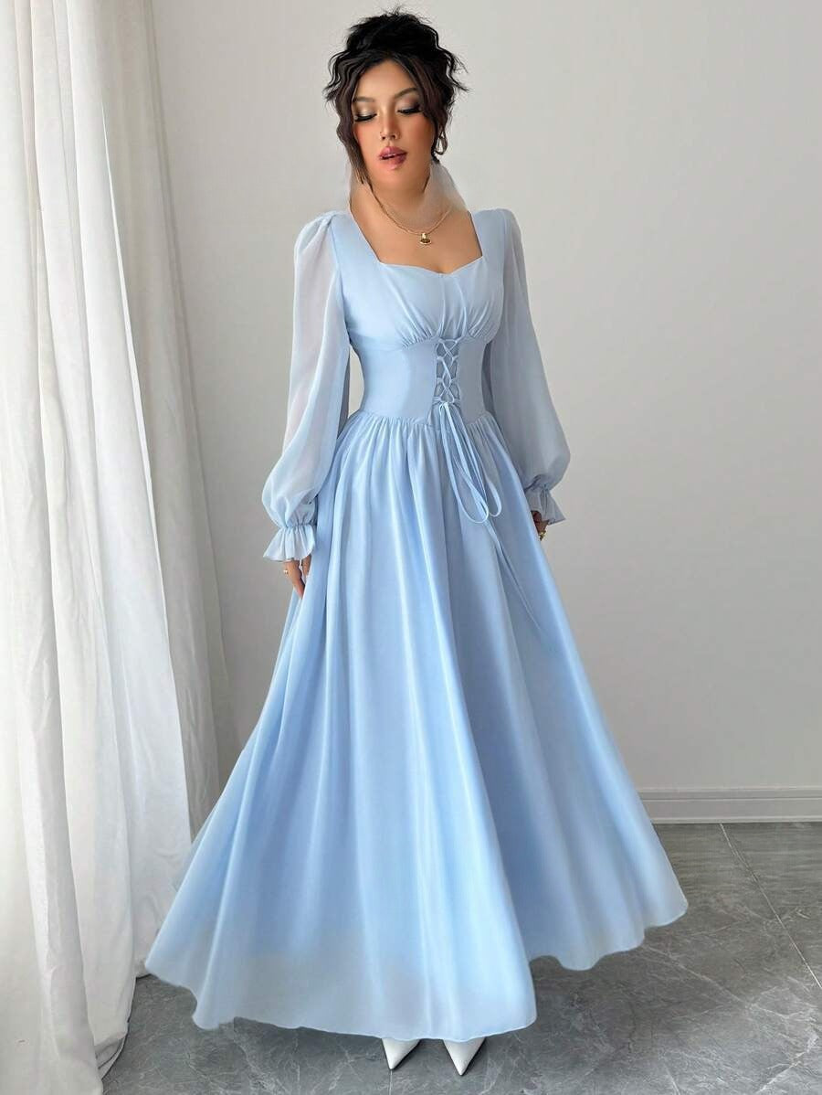 Fashionable Slim-fit Women's Solid Color Dress