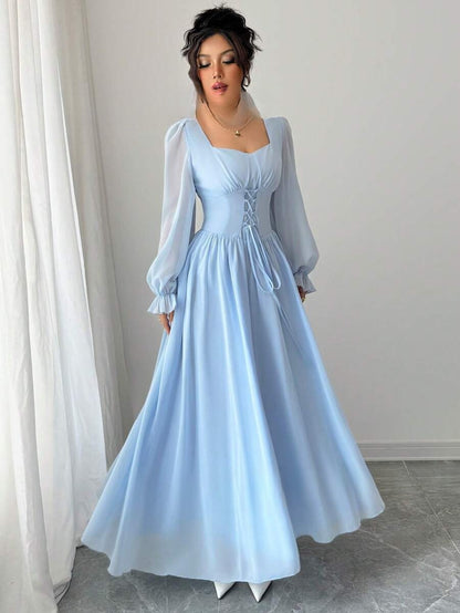 Fashionable Slim-fit Women's Solid Color Dress