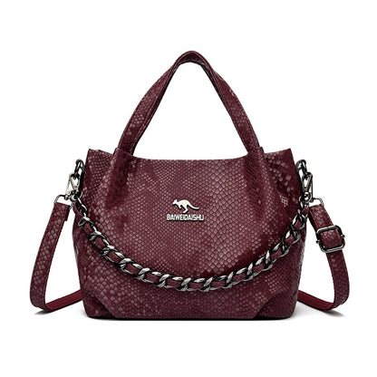 Niche Chain Versatile Genuine Leather Pleated Shoulder Bag