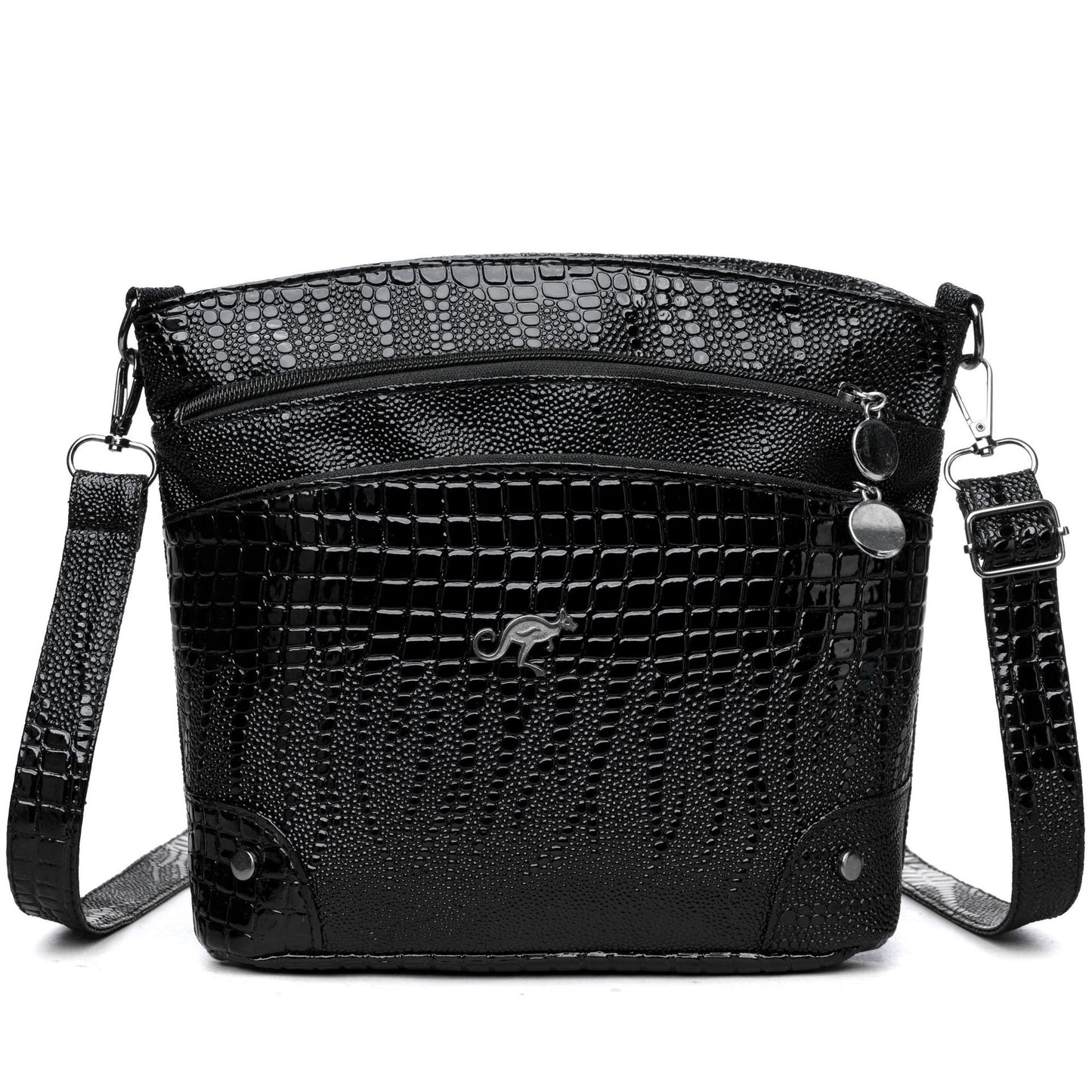Crocodile Pattern Shoulder Bag Casual Multi-layer Vintage Crossbody Women's Bag