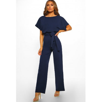 Sexy Women’s Short-Sleeve Straight-Leg Jumpsuit