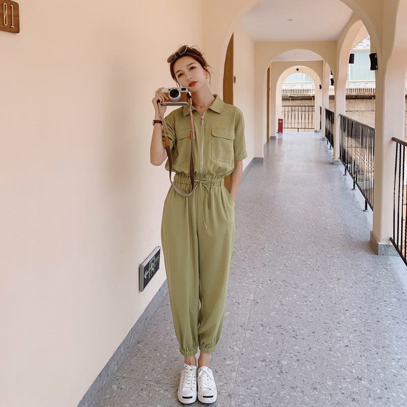 New Drape, Loose, High-waisted, Thin, Long-legged Casual Jumpsuit
