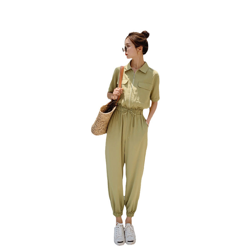 New Drape, Loose, High-waisted, Thin, Long-legged Casual Jumpsuit