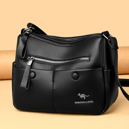 Middle-aged Mom Shoulder Simple All-matching Soft Leather Bag