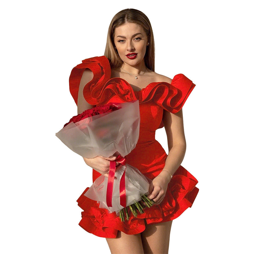 Womens Sexy Off-shoulder Tube Dress