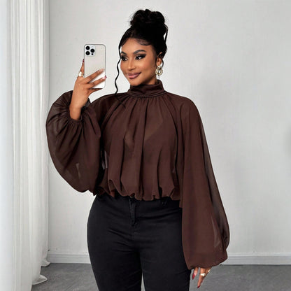 Fashion Vacation Plus Size Women's Autumn And Winter Long Sleeve Shirt