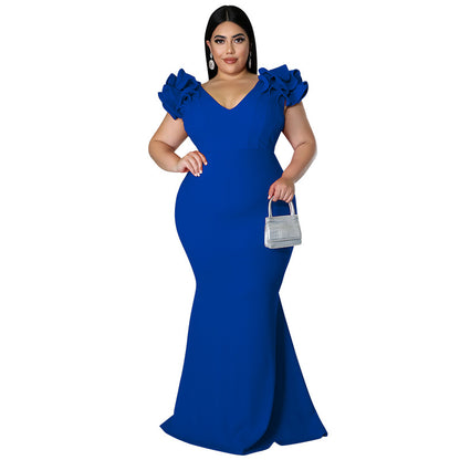 European And American Fashion Plus Size Women Backless Dress