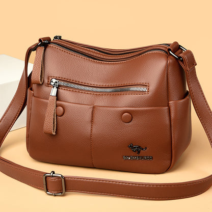 Middle-aged Mom Shoulder Simple All-matching Soft Leather Bag