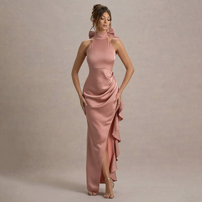 Individualized Lace-trimmed Split Dress