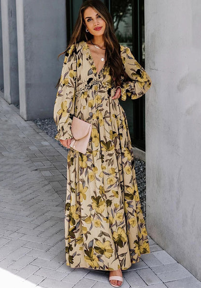 Women's Long Sleeve Printed Dress