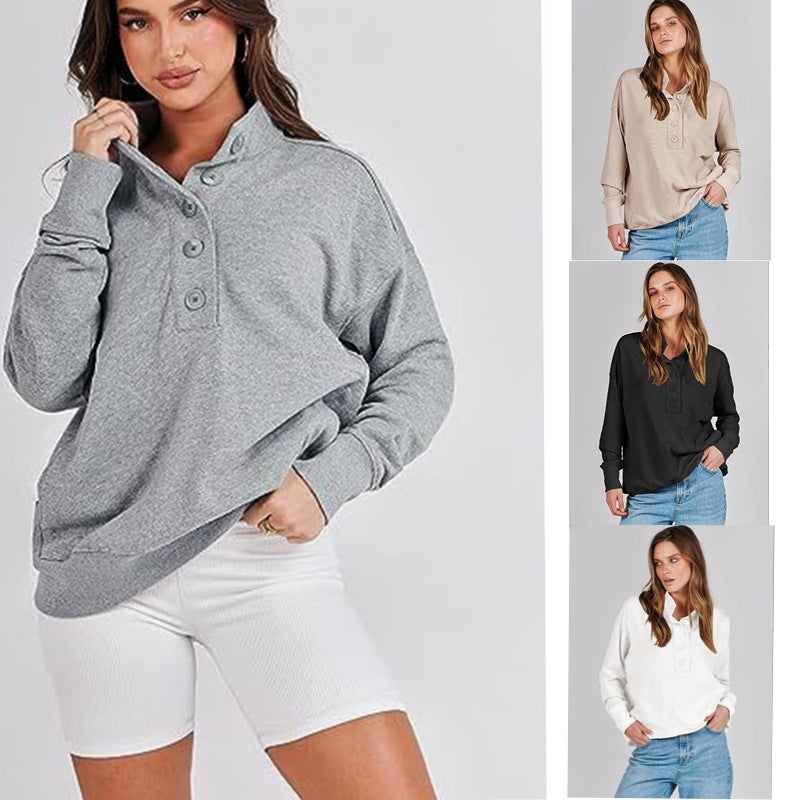 Casual Versatile Long Sleeves Patchwork Pocket Sweater