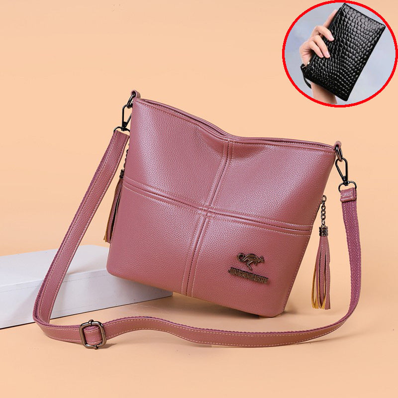 PU Soft-leather-texture Crossbody Bag With Large Capacity