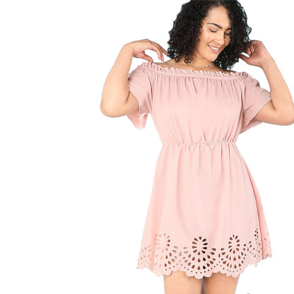 Waist Slimming Plus Size Dress Ladies