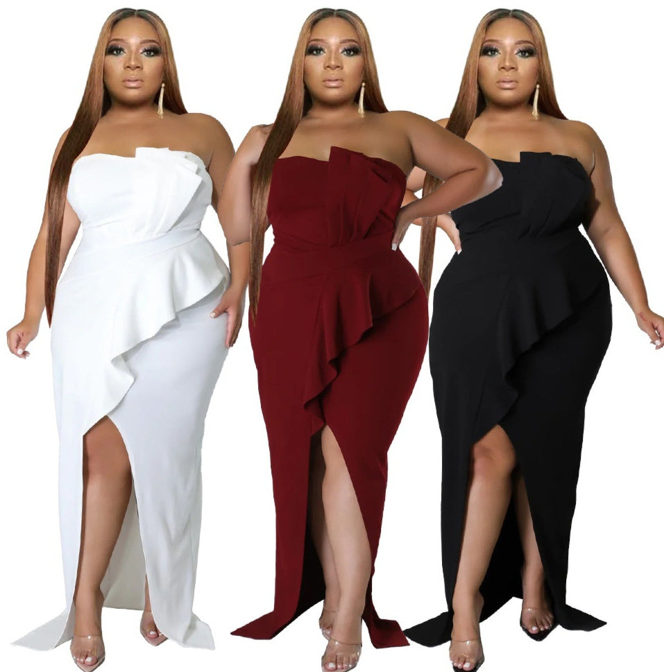 Women's Elegant High-Waisted Sexy Bodycon Split Dress