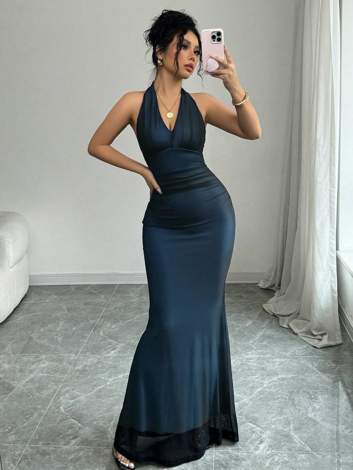 Women's Mesh Sleeveless Casual Dress