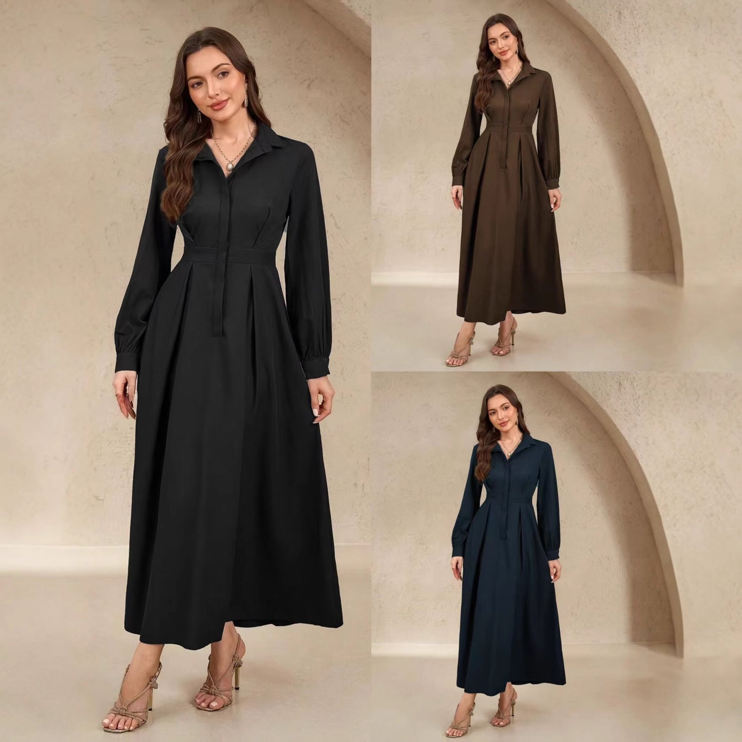 Fashionable And Elegant Long-sleeved Dress For Women