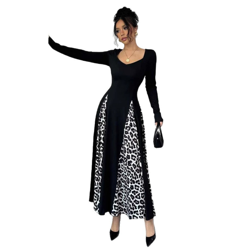 Womens Slimming Split Formal Dress With Long Sleeves