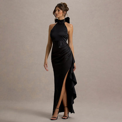 Individualized Lace-trimmed Split Dress