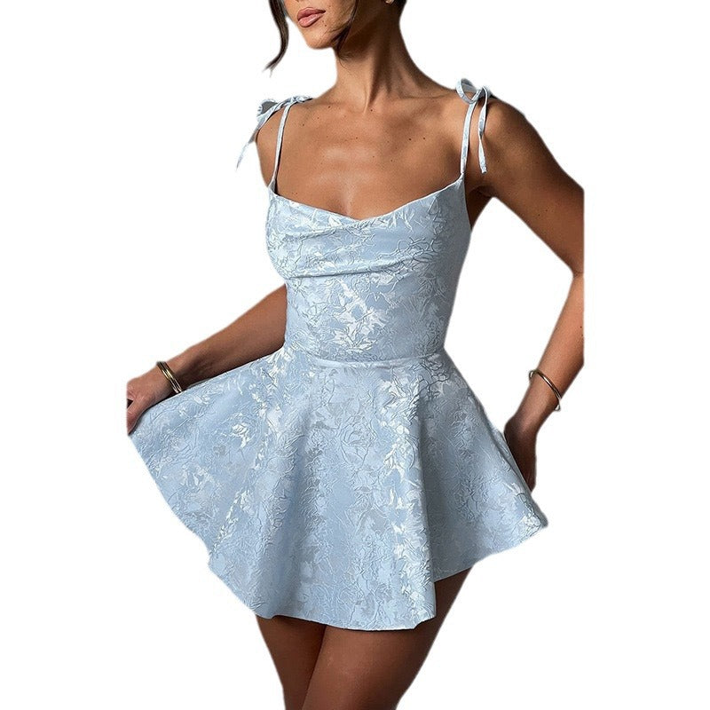 Elegant Jacquard A-line Mini Dress