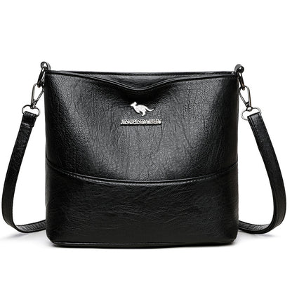 New Stylish Good Texture Soft Leather Wide Strap Crossbody Bag