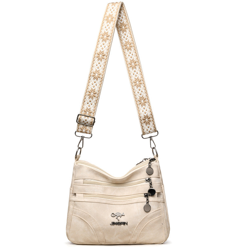 One-shoulder Soft Leather Tote All-match Women's Bag For The Middle-aged