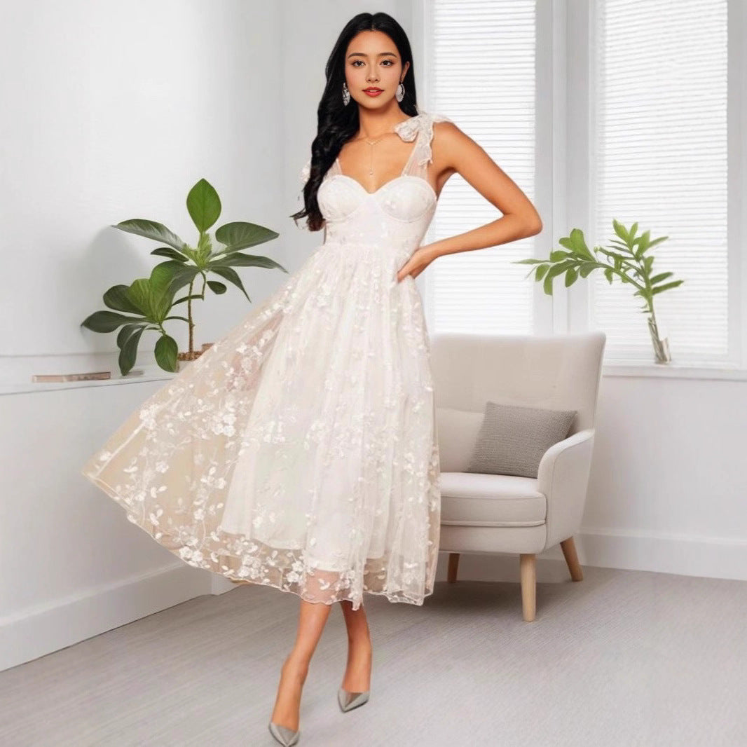 Strapless Evening Gown With A Bow Detail Elegant Dress