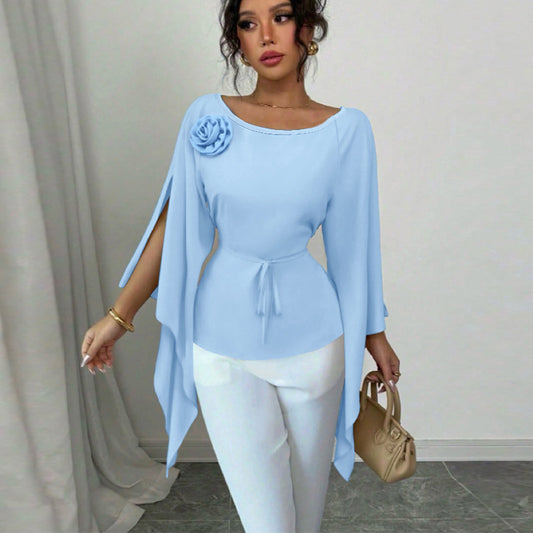 Elegant And Stylish Split Long-sleeve Shirt For Women