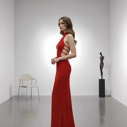 Womens Backless Strappy Sexy Bandage Dress