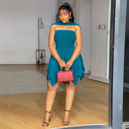 Tube Top Tight-fitting Hip-hugging Mini Skirt Street-style Sexy