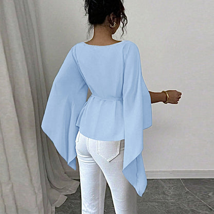 Elegant And Stylish Split Long-sleeve Shirt For Women