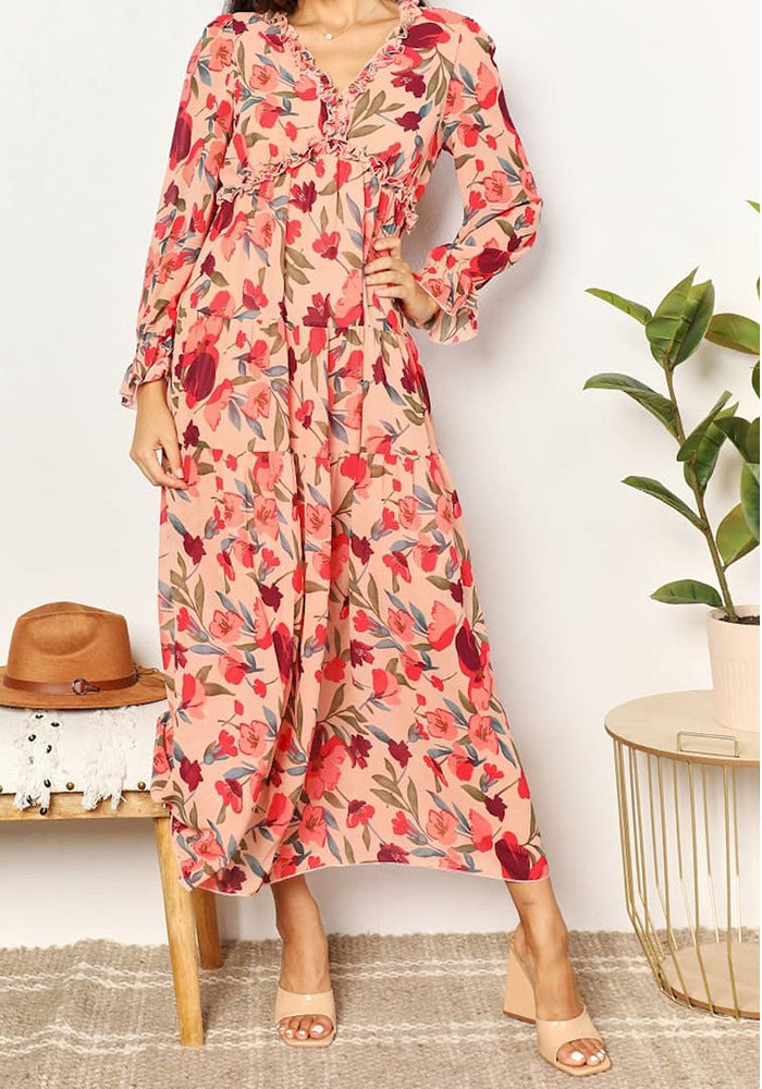 Women's Long Sleeve Printed Dress