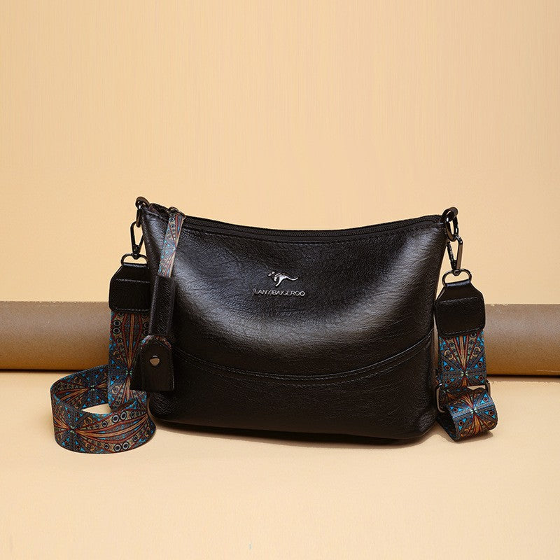 2024 New Women's Bucket Bag Soft Leather One-shoulder Crossbody