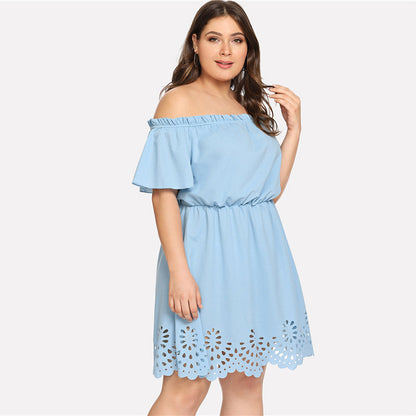 Waist Slimming Plus Size Dress Ladies
