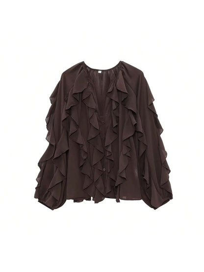 Women's Laminated Versatile Long Sleeve Shirt Pullover