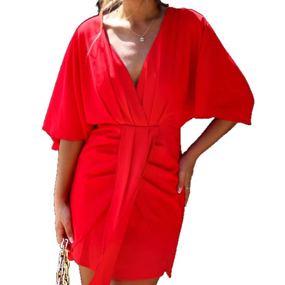 Women's Solid Color Elegant Irregular Slim Dress