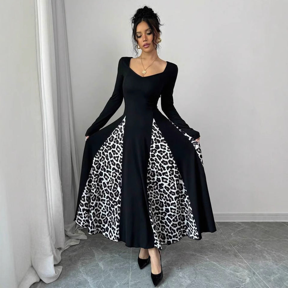 Womens Slimming Split Formal Dress With Long Sleeves