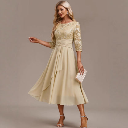 Round-neck Cross-border Spliced Elegant Lace Dress