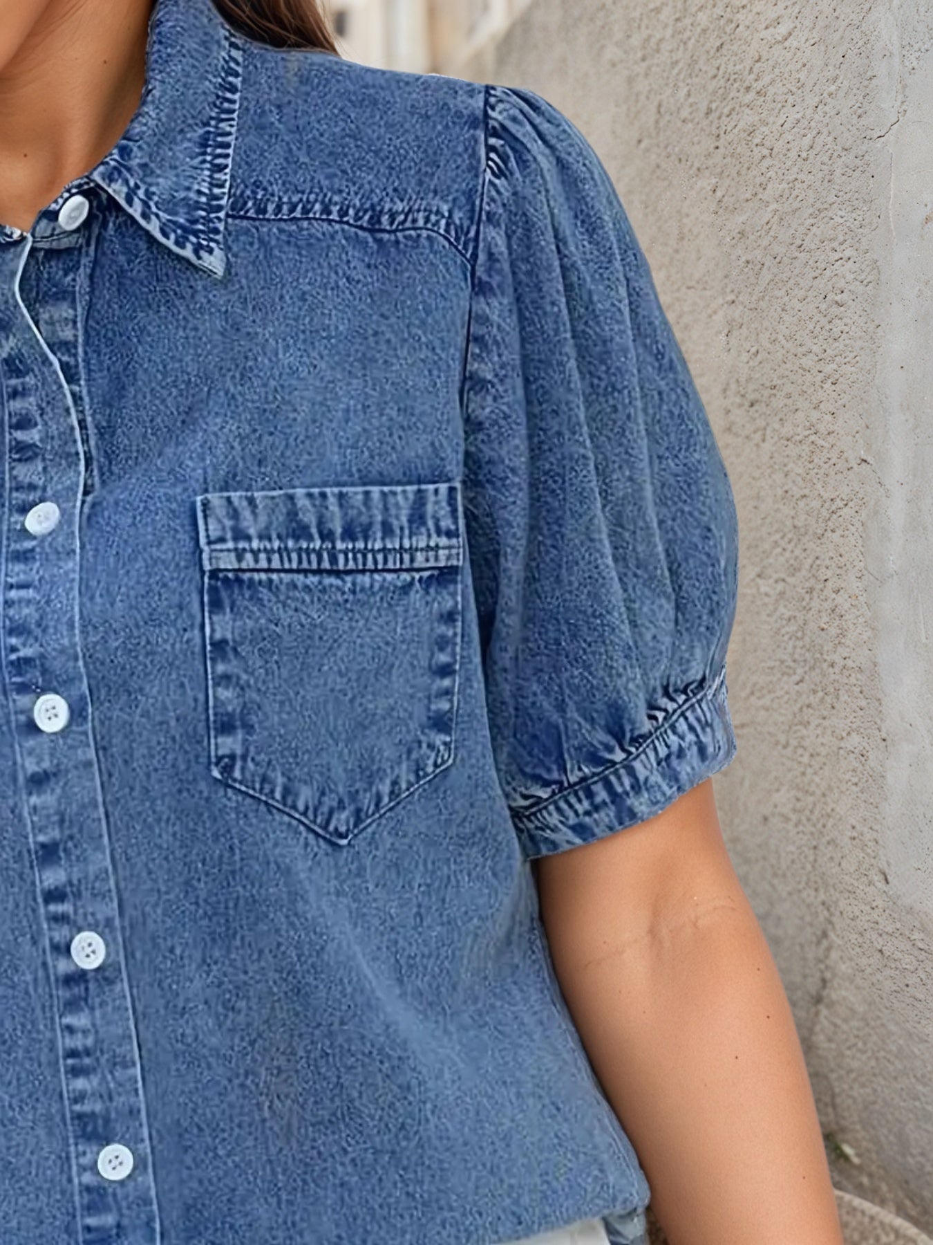 Retro Washed Denim Shir