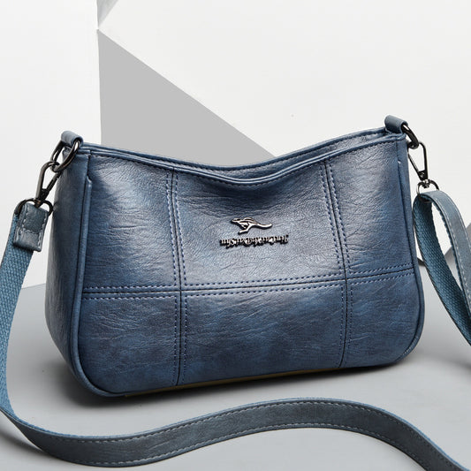 Popular Cross Stitching Sheepskin Small Square Bag Women